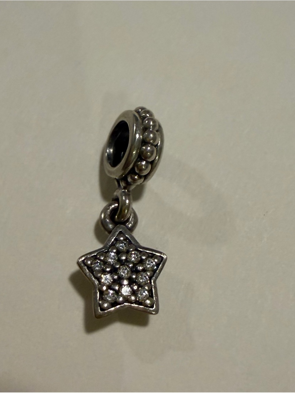 Silver Star Dangle Charm - Sparkling Star Pandora Charm for Bracelet
